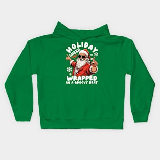 Groovy Santa Holiday Cheer Kids Hoodie